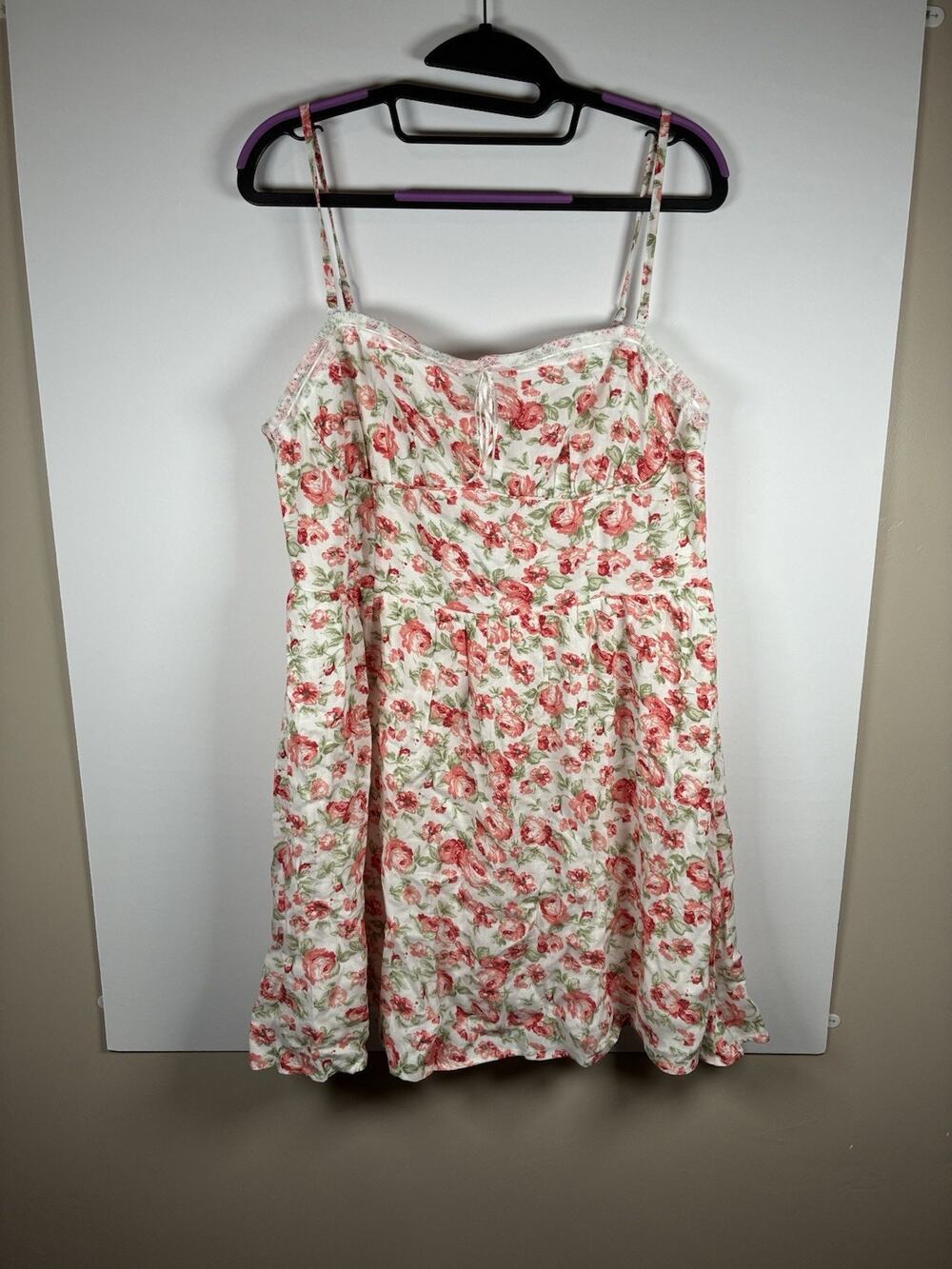 Aeropostale XL Rose Floral Babydoll Mini Dress NWT Coquette Cottagecore Prairie
